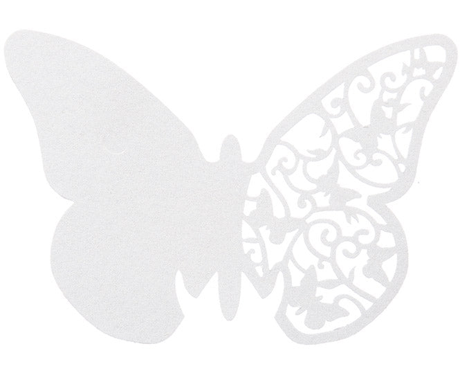 10 Marquees Butterfies White Lace 10 x 6,5 cm