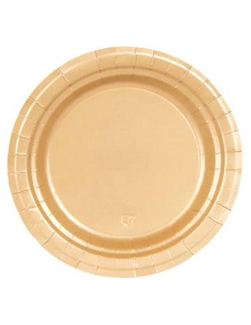 16 Matt Gold Cardboard Plates 22 cm