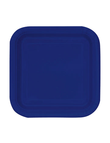 16 Malých tanierov v Navy Blue Square Cardboard 18 cm