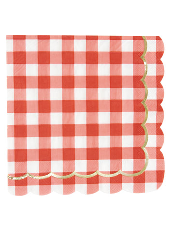 16 Gingham a pozlátené papierové utierky 33 x 33 cm