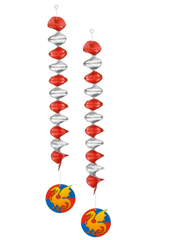 2 dekorácie na zavesenie rytierov 60 cm