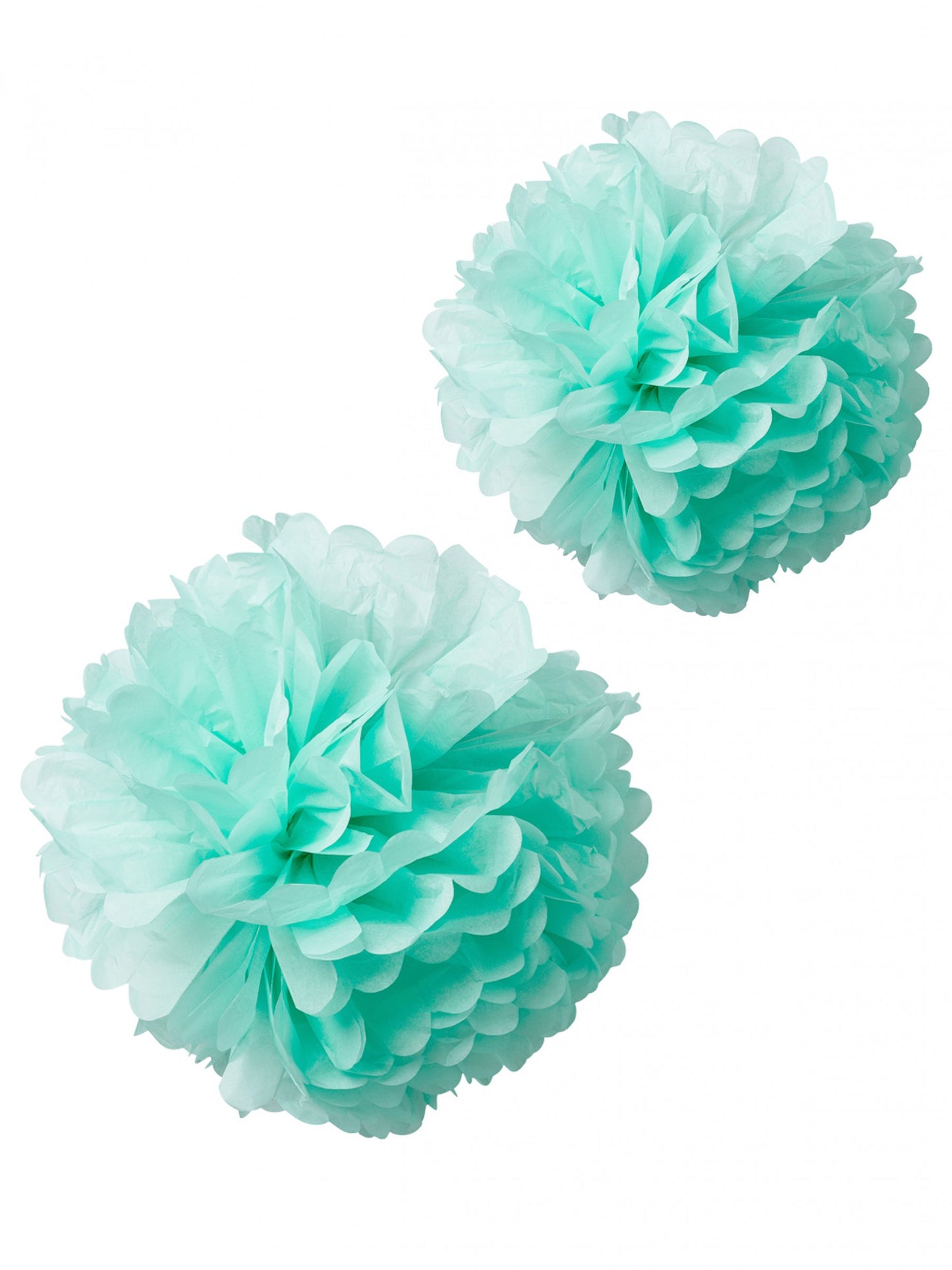 2 pompoms hodvábne papier Mint 40 a 50 cm