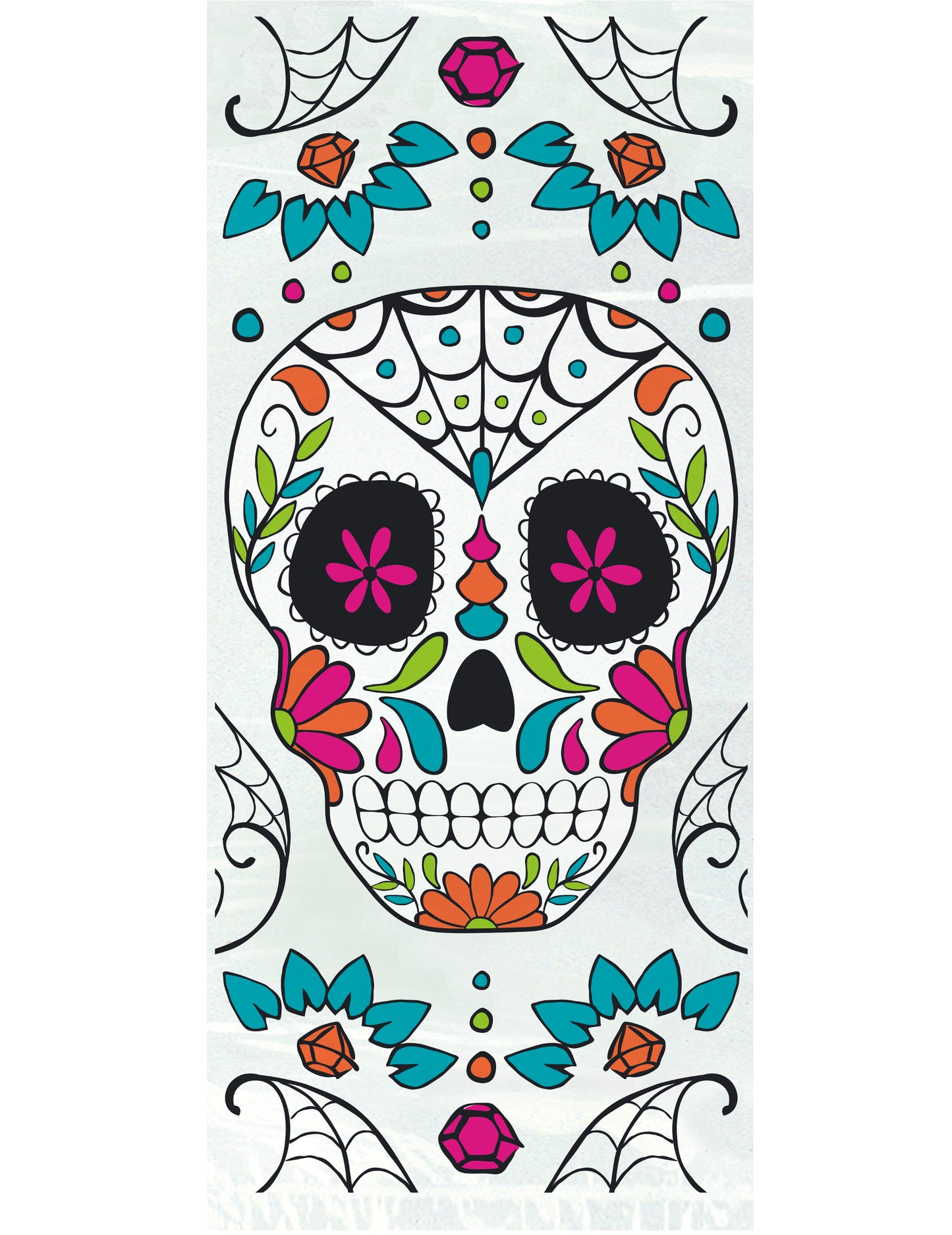 20 plastových bonbonských tašiek Dia de los Muertos 28 x 12 cm