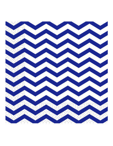 20 kráľovských modrých papierových utierok Chevron 33 x 33 cm