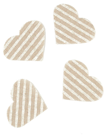 24 Confetti Coeur in Linen Rayed 5,5 x 4 cm