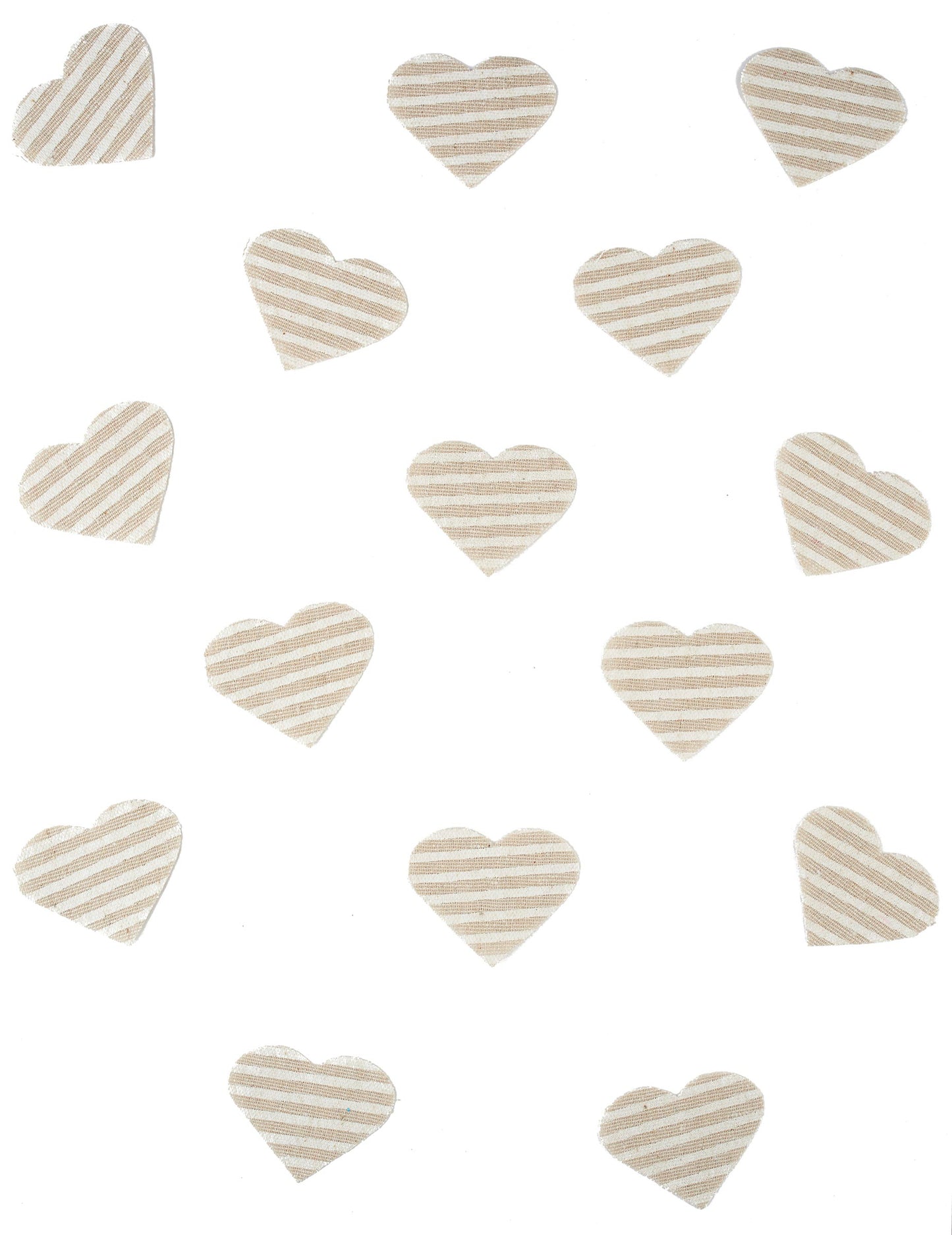 24 Confetti Coeur in Linen Rayed 5,5 x 4 cm