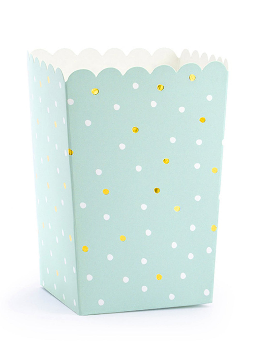 6 škatúľ s popcorn v 7 x 7 x 12,5 cm Polka dot kartón