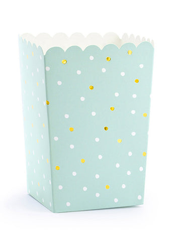 6 škatúľ s popcorn v 7 x 7 x 12,5 cm Polka dot kartón