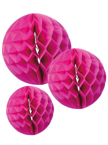 3 ružové ružové fuchsia 15, 20 a 25 cm plástové papierové gule