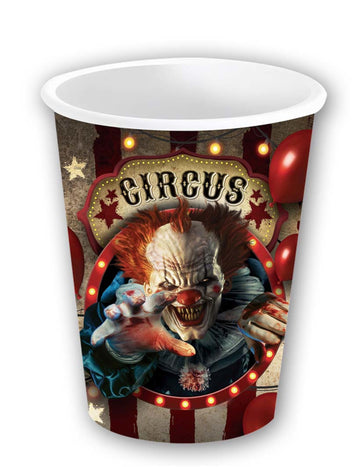 6 Halloween Clown Cartboard Cups 240 ml