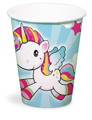 8 250 ml kartónových pohárov Unicorn