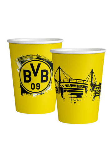 8 Borussia Dortmund kartónové poháre 250 ml