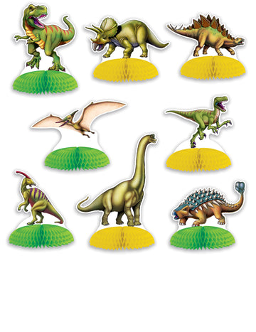 8 mini dinosaurov stolové centrá