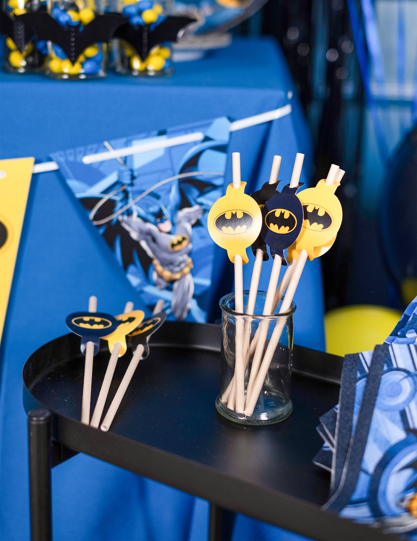 8 Batman kartónové slamky 20 cm