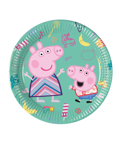 8 Small Peppa Pig Carton Plates 20 cm