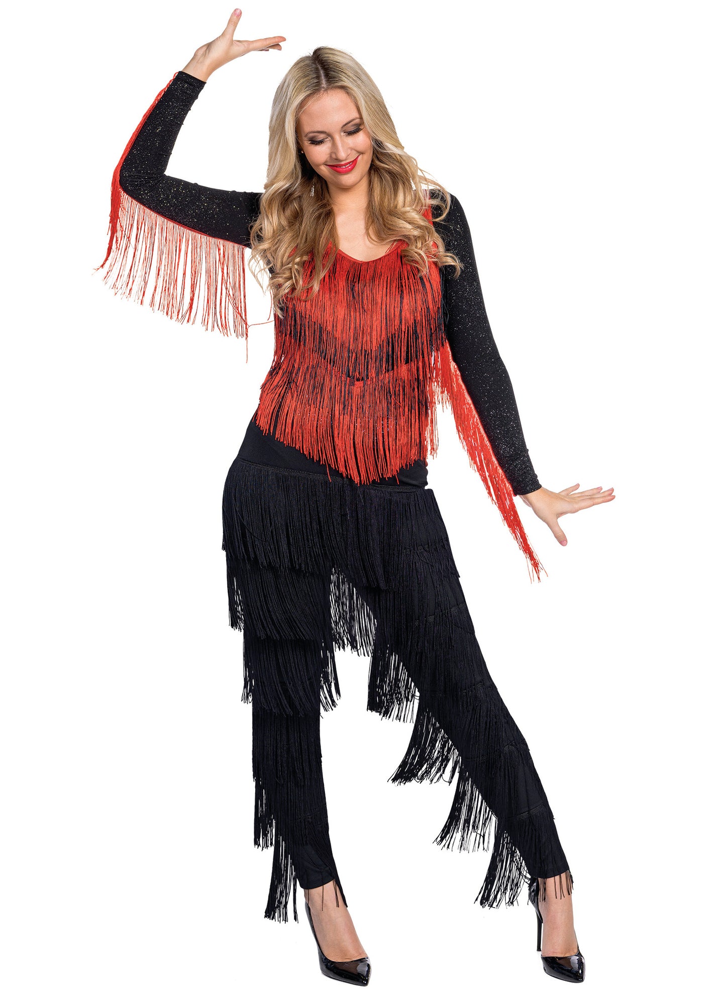 Body Charleston Red a Black Women's Fringes