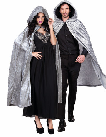 Grey Cape Velvet vzhľad 170 cm Halloween Acle