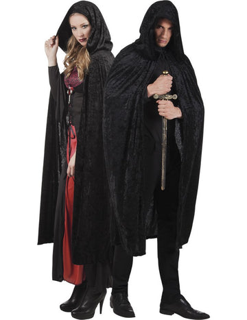 Black Cape Velvet vzhľad 170 cm Halloween Acle