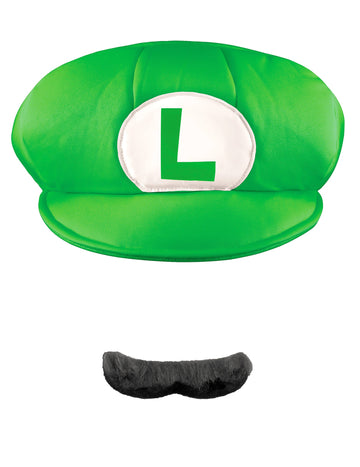 Luigi dospelá čiapka a fúzy