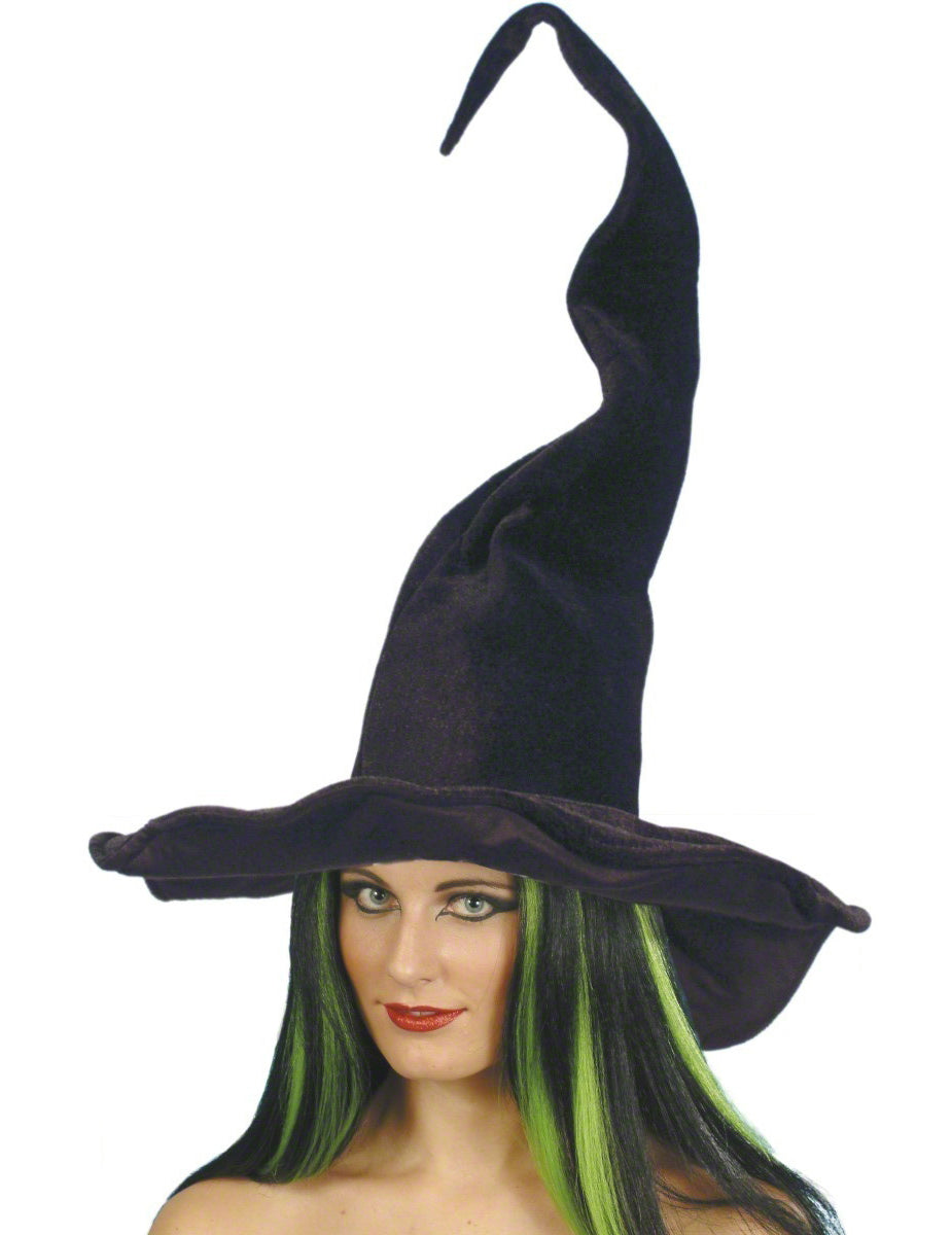 Čierna čarodejnícka klobúk Velvet Woman Halloween