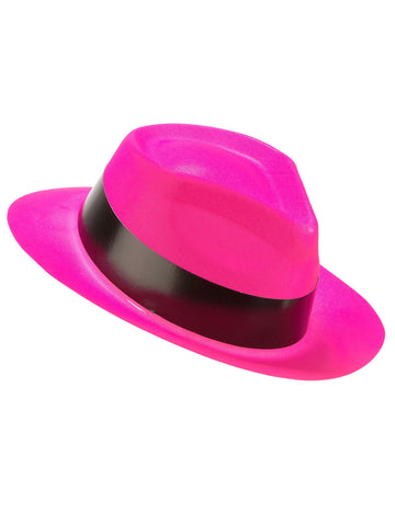 Fluo dospelý ružový gangster klobúk