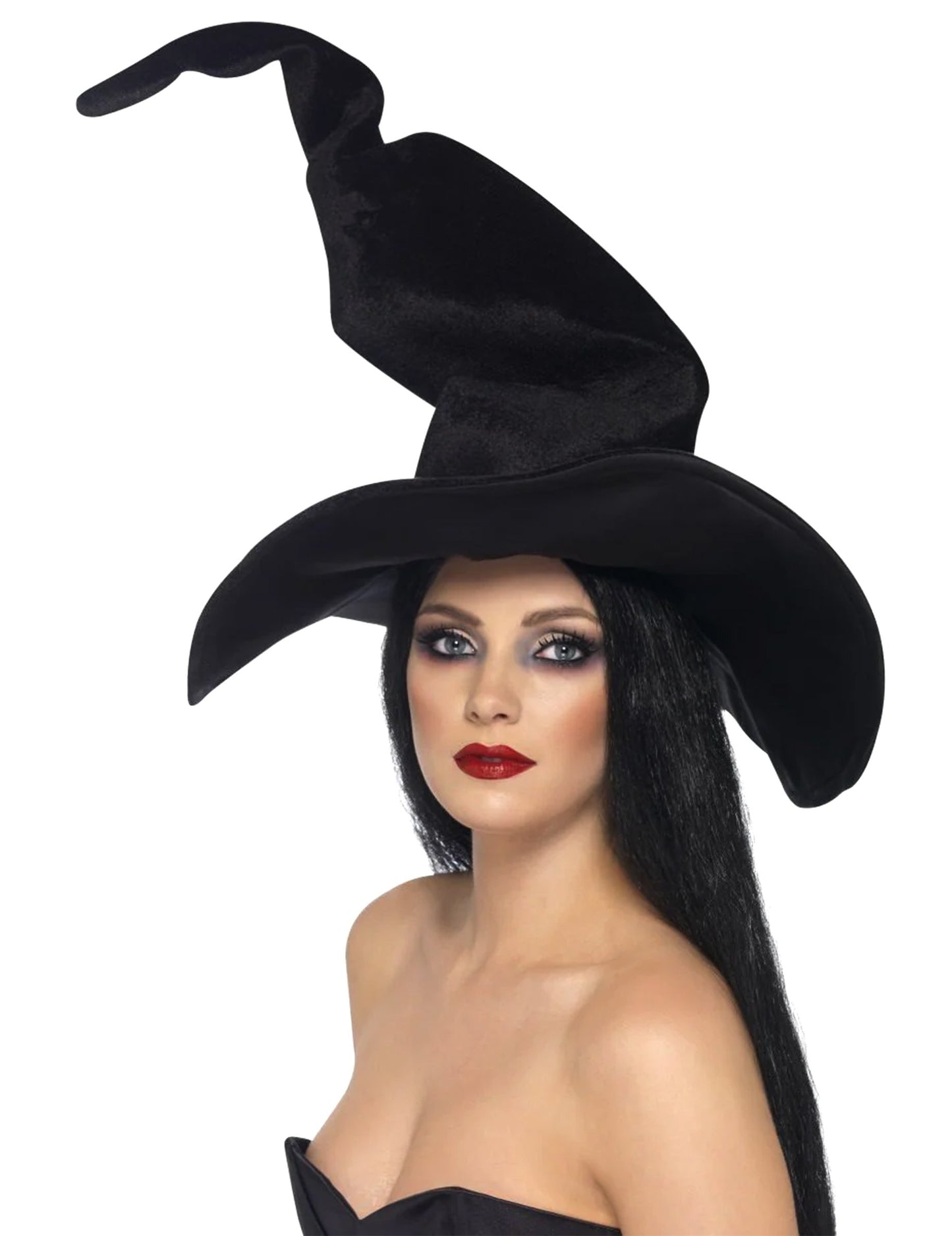 Čierna čarodejnícka klobúk Velvet Woman Halloween