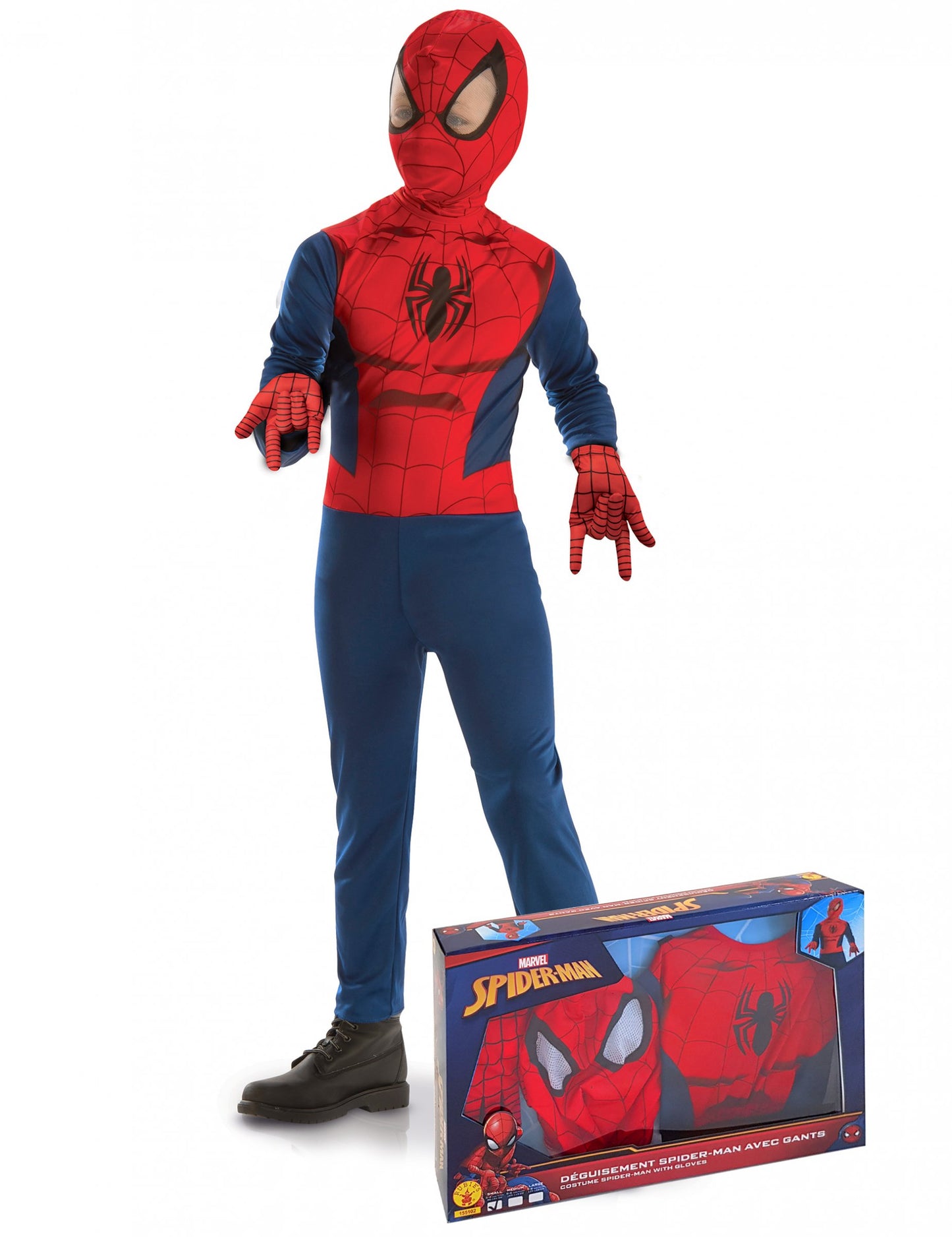 Klasický spiderman box s chlapčenskými rukavicami