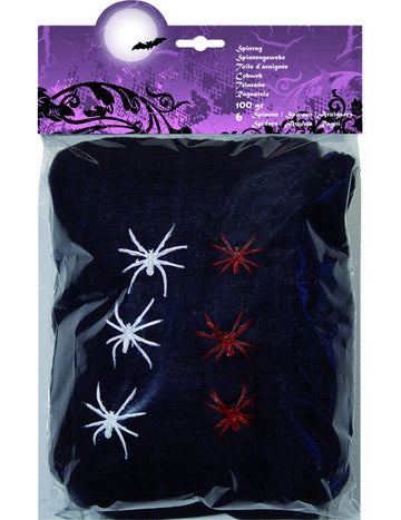 Black Spider Web s Halloween pavúkmi 100g