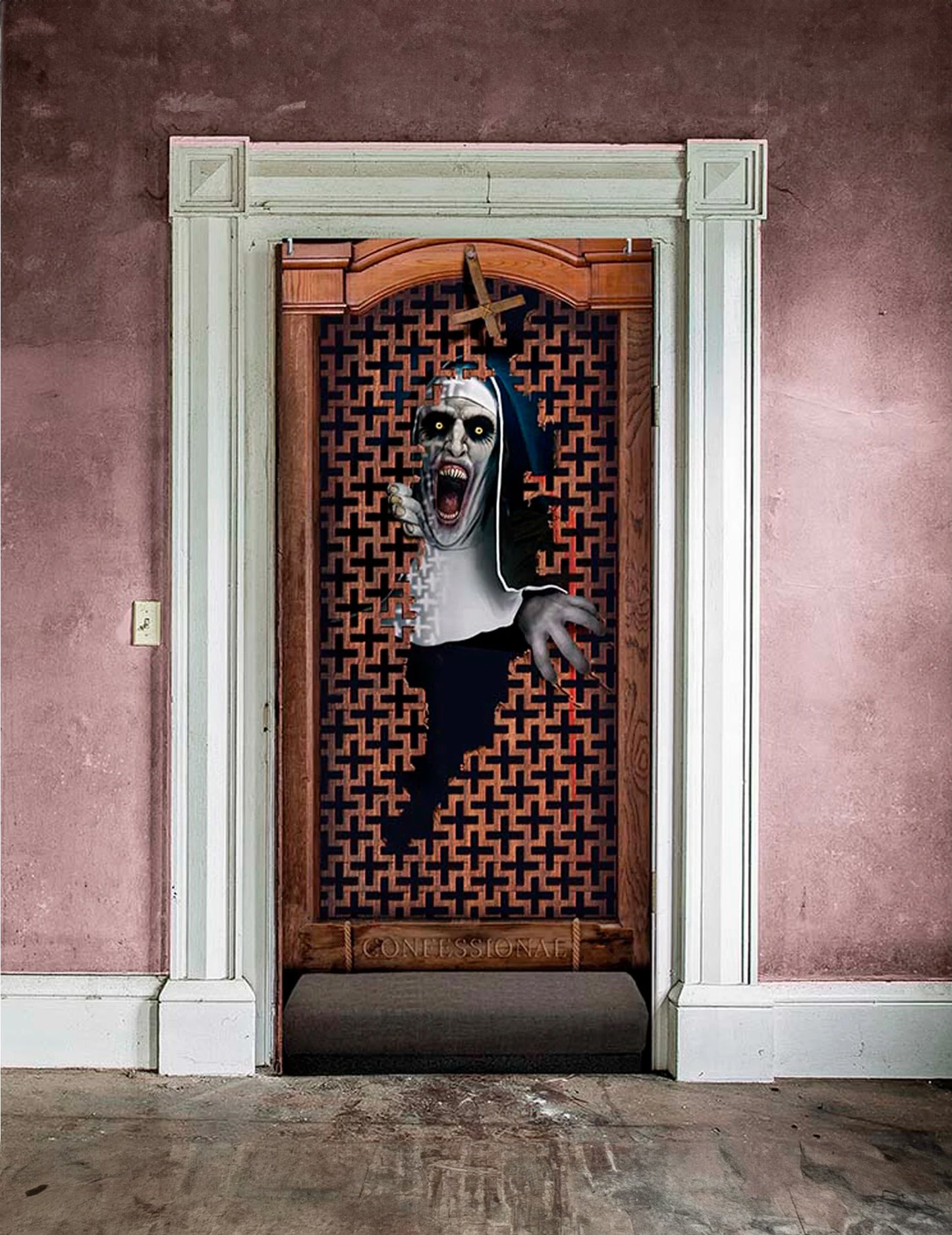 Halloween Confessional Dvere Decotion