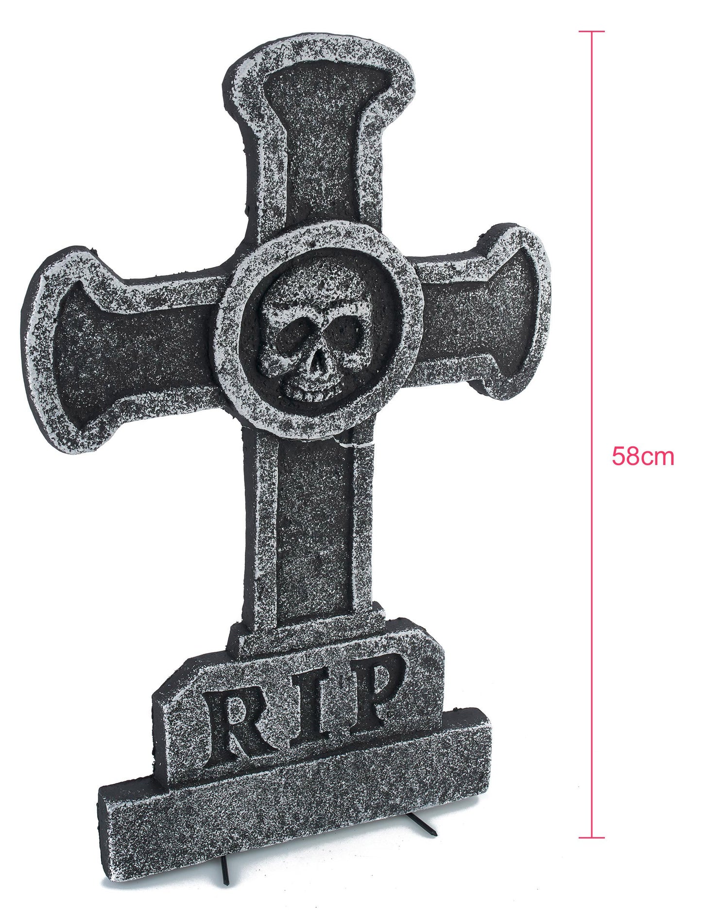 Dekorácia Tombstone Cross s lebkou 39 x 58 cm