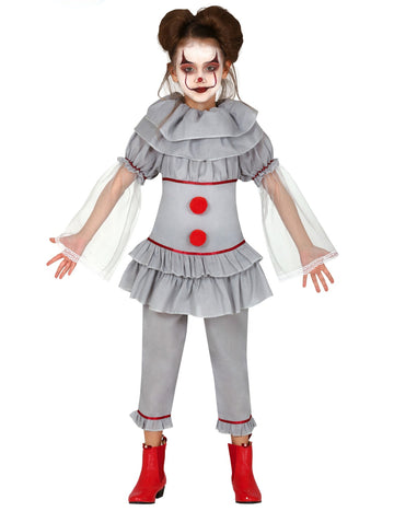 Grey Girl Asassin Clown Masguise