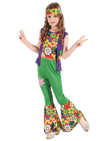 Hepper Flower Power Green Girl kostým