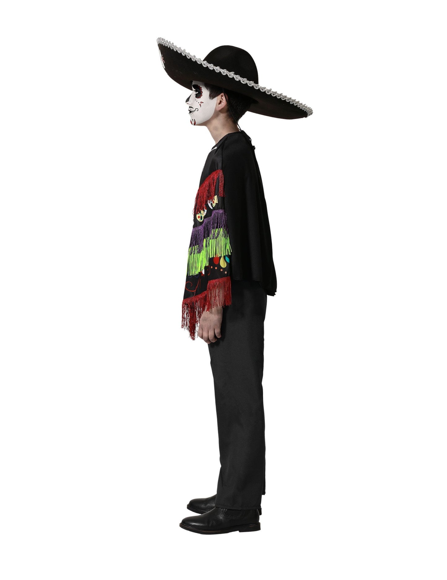 Poncho Skeleton Masguise Dia de los Muertos dieťa