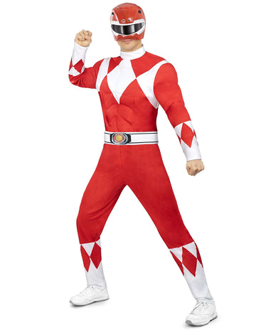 Kostým dospelého červeného Power Ranger