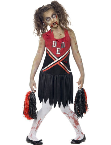 Čierne a červené dievča Zombie Girl Costume