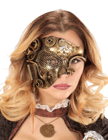 Half Golden Dore Mask pre dospelých parypunk