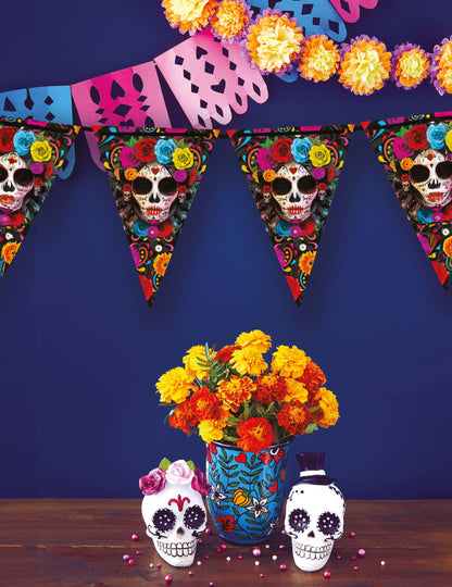 Fanúšikovia garland cartina dia de los Muertos