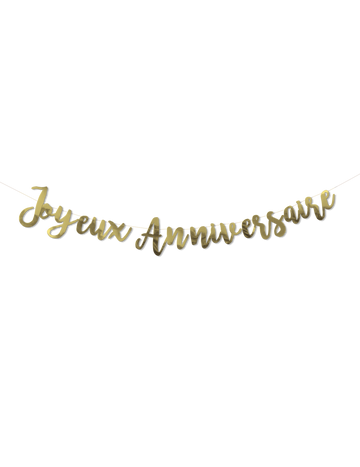 Happy Gold Metal Birthday Garland 1,80 m