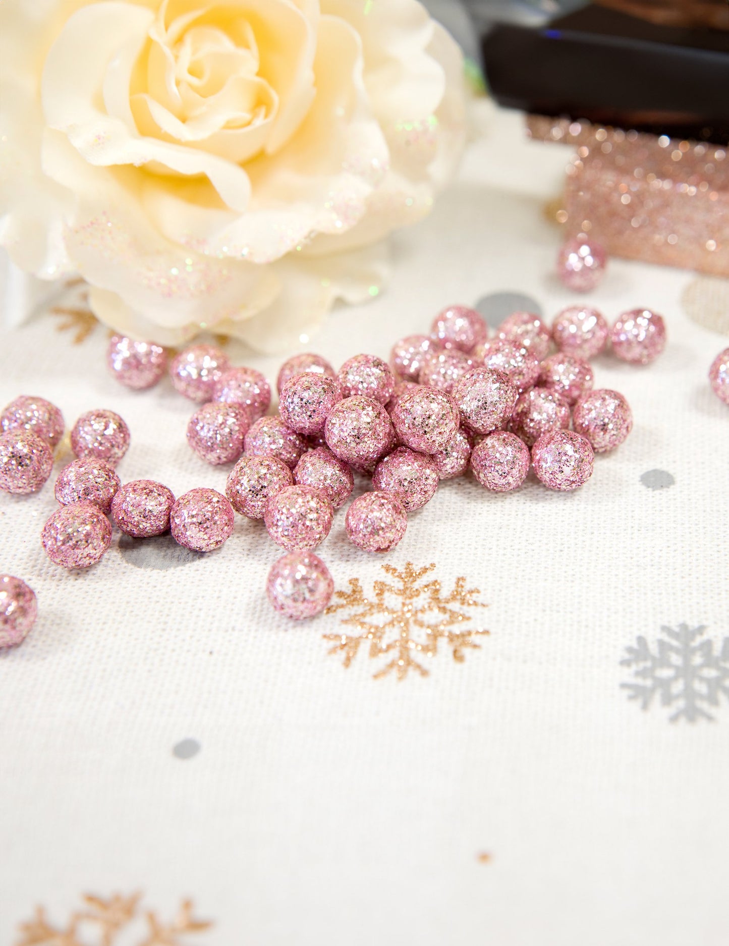 Mini Gold Rose Pink Balls 8 mm 10 gr