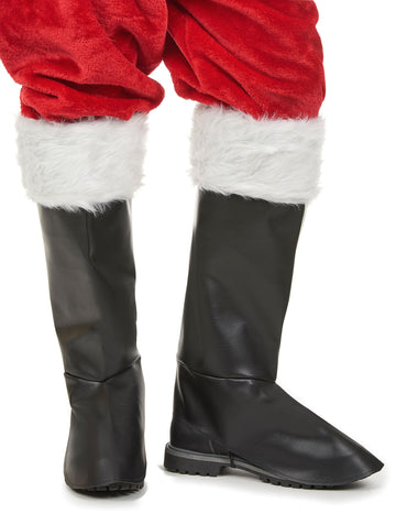 Čierny luxusný sur-boots s dospelým kožušinou Santa Claus