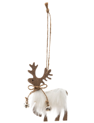 Reindeer Wood Suspension s kožušinou 11 cm náhodnou farbou